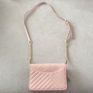Tory Burch Pink Quilted Crossbody Purse